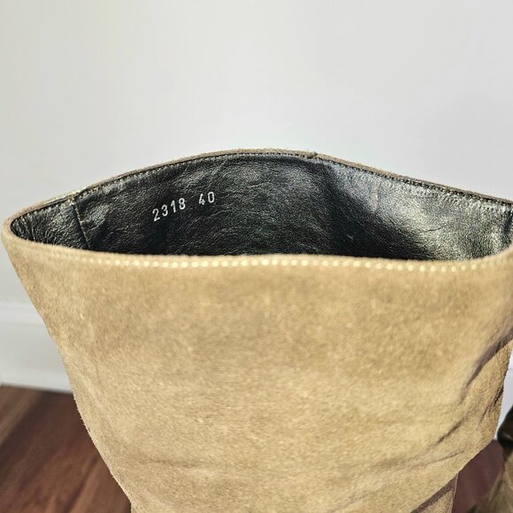 Janet & Janet Italian Suede Slouchy Kitten Heel Boots - Picture 11 of 11